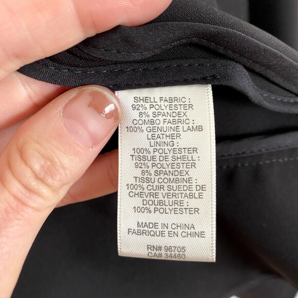 Rebecca Taylor Lamb Leather Trim Blazer Jacket Black Size 4 - Picture 3 of 6
